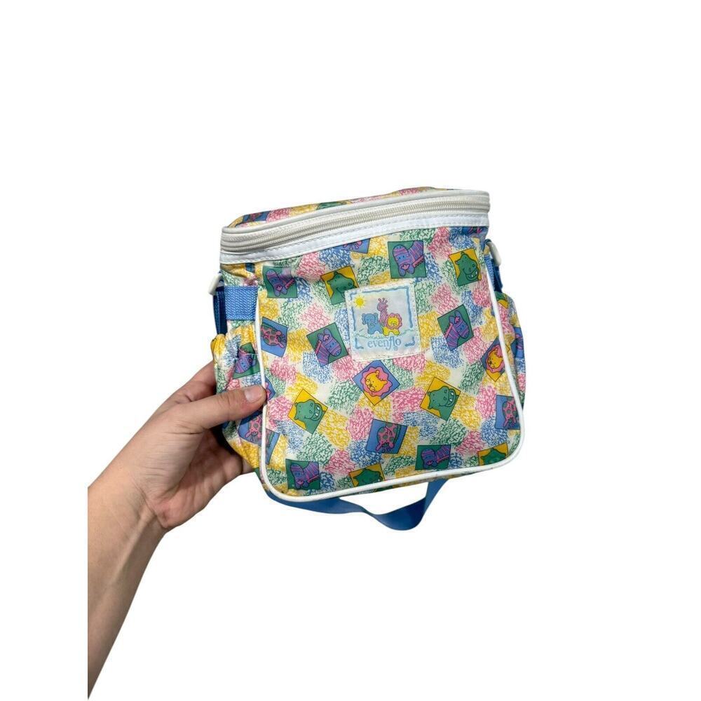 Vintage 90's Evenflo Zoo Animals Small Diaper & Baby Bottle Bag Case 10”Wx8”Tx4"
